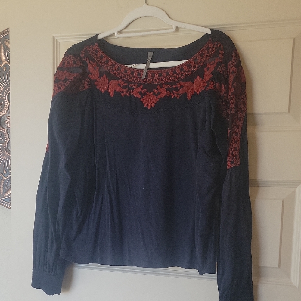 Anthropologie Embroidery Blouse